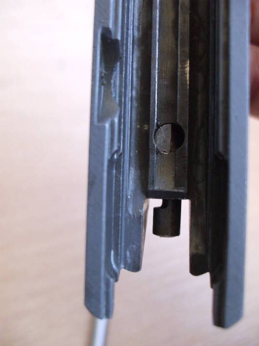 CZ-52 firing pin being removed from the slide.